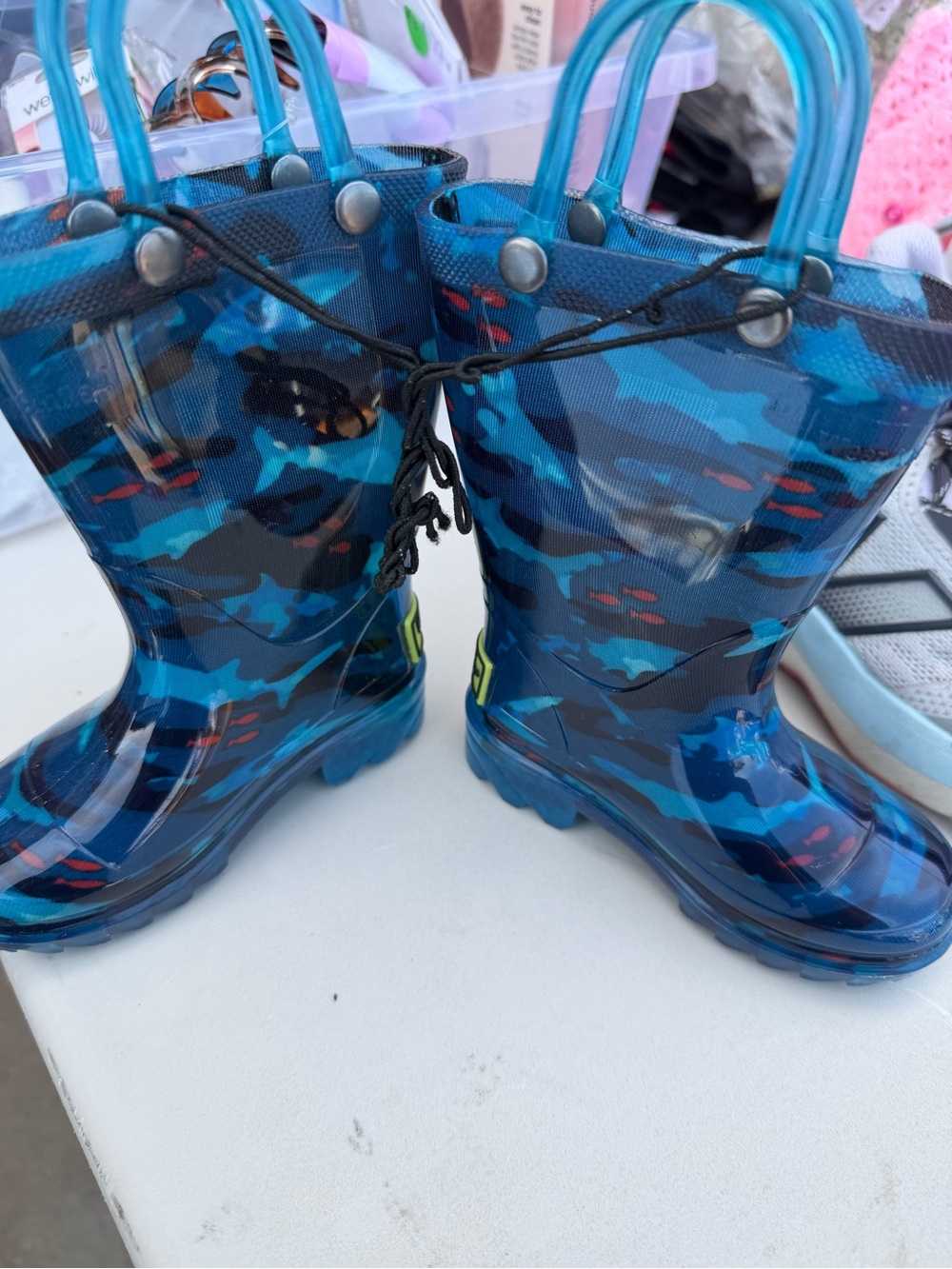 Western Chief Blue Camo Kids Rain & Snow Boots with Easy Handles